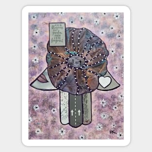 FRIENDSHIP BLOOMS Hamsa by Harriette Knight Sticker